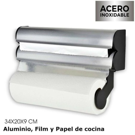 PORTARROLLO QUITTIN TRIPLE ALUMINIO